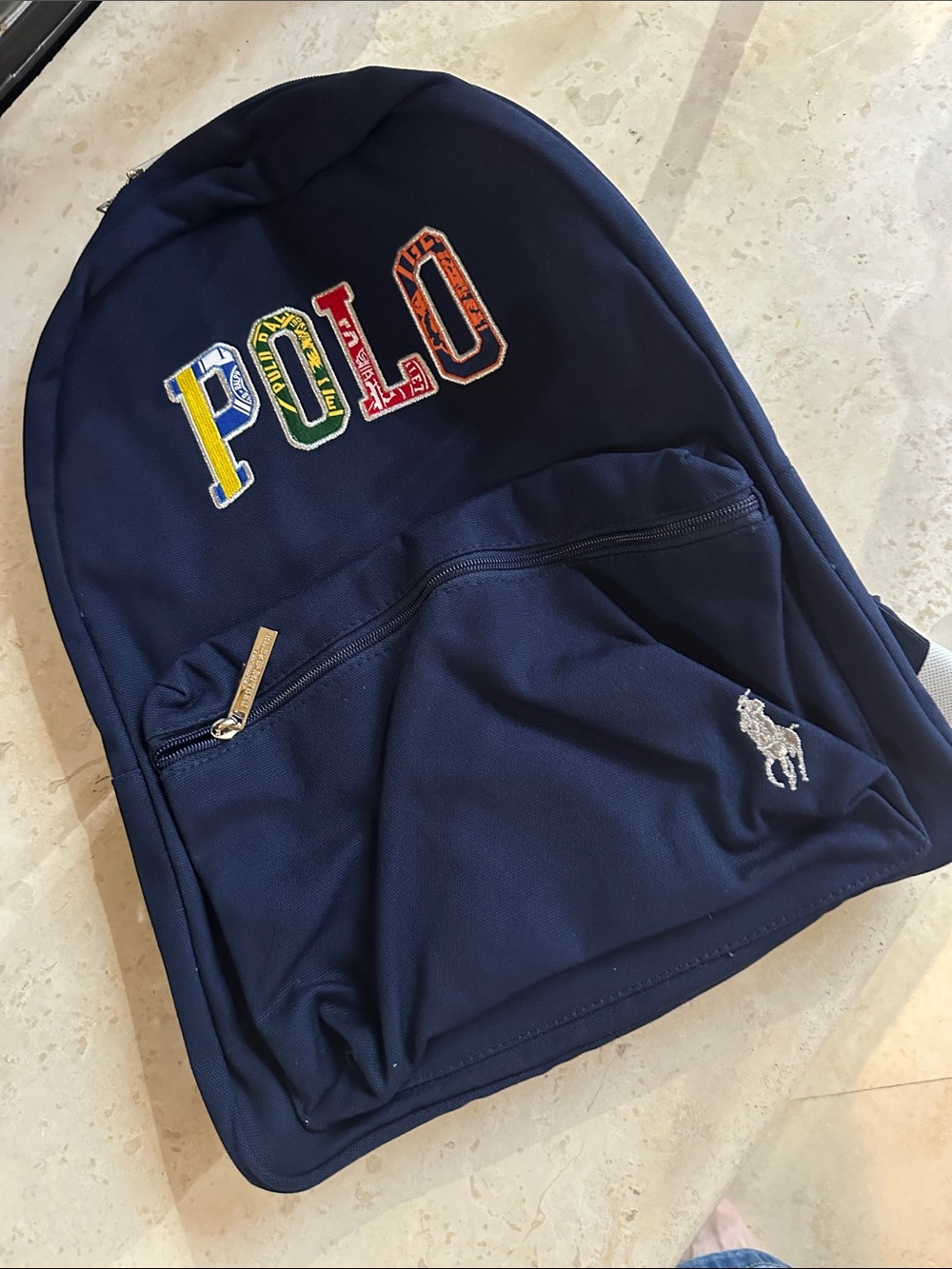 Polo by Ralph Lauren Navy Backpack with Multicolor POLO Patch